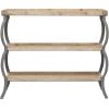 imageDeco 79 Wood 2 Shelves Console Table with Bowed Grey Metal Legs 39quot x 13quot x 33quot Brown