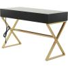 imageDeco 79 Wood 3 Drawer Desk with Outlet 47quot x 20quot x 30quot Black