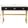 imageDeco 79 Wood 3 Drawer Desk with Outlet 47quot x 20quot x 30quot Black