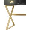 imageDeco 79 Wood 3 Drawer Desk with Outlet 47quot x 20quot x 30quot Black