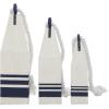 imageDeco 79 Wood Buoy Handmade Decorative Sculpture Home Decor Statues with Rope Accents Set of 3 Accent Figurines 17quot 15quot 12quotH White