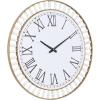 imageDeco 79 Wood Decorative Clock  Beaded Wall Clock for Home with Gold Metal Frame and Black Accents 24quot x 2quot x 24quot White