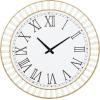 imageDeco 79 Wood Decorative Clock  Beaded Wall Clock for Home with Gold Metal Frame and Black Accents 24quot x 2quot x 24quot White