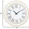 imageDeco 79 Wood Decorative Clock  Beaded Wall Clock for Home with Gold Metal Frame and Black Accents 24quot x 2quot x 24quot White