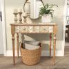 imageDeco 79 Wood Floral Intricately Carved 2 Drawers Console Table 36quot x 16quot x 33quot Brown