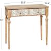 imageDeco 79 Wood Floral Intricately Carved 2 Drawers Console Table 36quot x 16quot x 33quot Brown