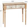imageDeco 79 Wood Floral Intricately Carved 2 Drawers Console Table 36quot x 16quot x 33quot Brown