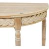 imageDeco 79 Wood Floral Intricately Carved Console Table with Woven Detail 44quot x 16quot x 31quot Brown