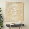 imageDeco 79 Wood Geometric Home Wall Decor Arches Panel Wall Sculpture with Overlapping Gold Arches Wall Art 157quot x 13quot x 432quot Light BrownGold