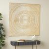 imageDeco 79 Wood Geometric Home Wall Decor Arches Panel Wall Sculpture with Overlapping Gold Arches Wall Art 157quot x 13quot x 432quot Light BrownGold