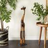 imageDeco 79 Wood Giraffe Decorative Sculpture Home Decor Statue Accent Figurine 11quot x 6quot x 47quot BrownOrange