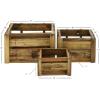 imageDeco 79 Wood Handmade Decorative and Functional Storage Basket Basket Organizer with Handles Set of 3 Basket for Storage 21quot 16quot 13quotW Brown