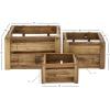 imageDeco 79 Wood Handmade Decorative and Functional Storage Basket Basket Organizer with Handles Set of 3 Basket for Storage 21quot 16quot 13quotW Brown