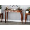 imageDeco 79 Wood Rectangle Console Table with Silver Pull Handles 45quot x 16quot x 30quot Dark Brown