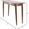 imageDeco 79 Wood Rectangle Console Table with Silver Pull Handles 45quot x 16quot x 30quot Dark Brown