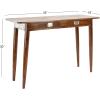 imageDeco 79 Wood Rectangle Console Table with Silver Pull Handles 45quot x 16quot x 30quot Dark Brown