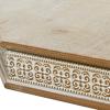 imageDeco 79 Wood Scroll Handmade Side End Accent Table Intricately Carved End Table Side Table 28quot x 28quot x 30quot Brown