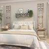 imageDeco 79 Wood Scroll Home Wall Decor Distressed Door Inspired Ornamental Panel Wall Sculpture with Black Metal Wire Details Wall Art 20quot x 3quot x 71quot BrownCream