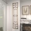imageDeco 79 Wood Scroll Home Wall Decor Distressed Door Inspired Ornamental Panel Wall Sculpture with Black Metal Wire Details Wall Art 20quot x 3quot x 71quot BrownCream