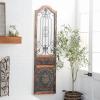 imageDeco 79 Wood Scroll Home Wall Decor Distressed Door Inspired Ornamental Panel Wall Sculpture with Black Metal Wire Details Wall Art 20quot x 3quot x 71quot BrownBrown