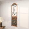 imageDeco 79 Wood Scroll Home Wall Decor Distressed Door Inspired Ornamental Panel Wall Sculpture with Black Metal Wire Details Wall Art 20quot x 3quot x 71quot BrownBrown