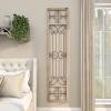 imageDeco 79 Wood Scroll Home Wall Decor Distressed Door Inspired Ornamental Panel Wall Sculpture with Black Metal Wire Details Wall Art 20quot x 3quot x 71quot BrownCream