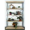 imageDeco 79 Wood Shelving Unit 5 Shelf with Gray Metal XFrame 48quot x 17quot x 72quot Brown