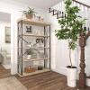 imageDeco 79 Wood Shelving Unit 5 Shelf with Gray Metal XFrame 48quot x 17quot x 72quot Brown