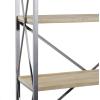 imageDeco 79 Wood Shelving Unit 5 Shelf with Gray Metal XFrame 48quot x 17quot x 72quot Brown