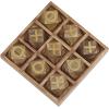 imageDeco 79 Wood Tic Tac Toe Geometric Game Set with Gold Inlay 8quot x 8quot x 1quot Brown