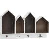 imageDeco 79 Wooden 1 Shelf Wall Shelf with Hooks 33quot x 5quot x 19quot White