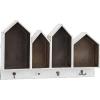 imageDeco 79 Wooden 1 Shelf Wall Shelf with Hooks 33quot x 5quot x 19quot White