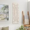 imageDeco 79 Wooden Floral Handmade Home Wall Decor Intricately Carved Wall Sculpture Wall Art 16quot x 1quot x 48quot White158L x 1W