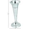 imageThe Novogratz Aluminum Metal Decorative Vase Flute Shaped Centerpiece Vase Flower Vase for Home Decoration 6quot x 6quot x 15quot Silver