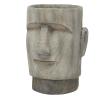 imageThe Novogratz Magnesium Oxide Indoor Outdoor Planter Easter Island Head Large Planter Pot Planter 13quot x 14quot x 18quot Dark GrayBrown