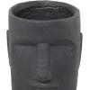 imageThe Novogratz Magnesium Oxide Indoor Outdoor Planter Easter Island Head Large Planter Pot Planter 13quot x 14quot x 18quot Dark GrayDark Gray