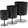 imageThe Novogratz Metal Indoor Outdoor Planter Small Planter Pot Set of 3 Planters 14quot 12quot 10quotH BlackBlack