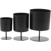 imageThe Novogratz Metal Indoor Outdoor Planter Small Planter Pot Set of 3 Planters 14quot 12quot 10quotH BlackBlack
