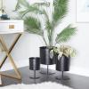 imageThe Novogratz Metal Indoor Outdoor Planter Small Planter Pot Set of 3 Planters 14quot 12quot 10quotH BlackBlack