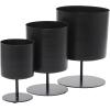imageThe Novogratz Metal Indoor Outdoor Planter Small Planter Pot Set of 3 Planters 14quot 12quot 10quotH BlackBlack