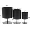 imageThe Novogratz Metal Indoor Outdoor Planter Small Planter Pot Set of 3 Planters 14quot 12quot 10quotH BlackBlack