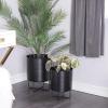 imageThe Novogratz Metal Indoor Outdoor Planter Small Planter Pot Set of 3 Planters 14quot 12quot 10quotH BlackBlack