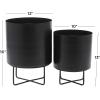 imageThe Novogratz Metal Indoor Outdoor Planter Small Planter Pot Set of 3 Planters 14quot 12quot 10quotH BlackBlack