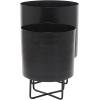 imageThe Novogratz Metal Indoor Outdoor Planter Small Planter Pot Set of 3 Planters 14quot 12quot 10quotH BlackBlack