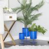 imageThe Novogratz Metal Indoor Outdoor Planter Small Planter Pot Set of 3 Planters 14quot 12quot 10quotH BlackBlue