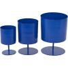 imageThe Novogratz Metal Indoor Outdoor Planter Small Planter Pot Set of 3 Planters 14quot 12quot 10quotH BlackBlue