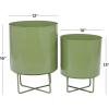 imageThe Novogratz Metal Indoor Outdoor Planter Small Planter Pot Set of 3 Planters 14quot 12quot 10quotH BlackGreen