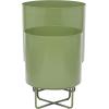 imageThe Novogratz Metal Indoor Outdoor Planter Small Planter Pot Set of 3 Planters 14quot 12quot 10quotH BlackGreen