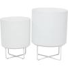 imageThe Novogratz Metal Indoor Outdoor Planter Small Planter Pot Set of 3 Planters 14quot 12quot 10quotH BlackWhite
