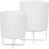 imageThe Novogratz Metal Indoor Outdoor Planter Small Planter Pot Set of 3 Planters 14quot 12quot 10quotH BlackWhite
